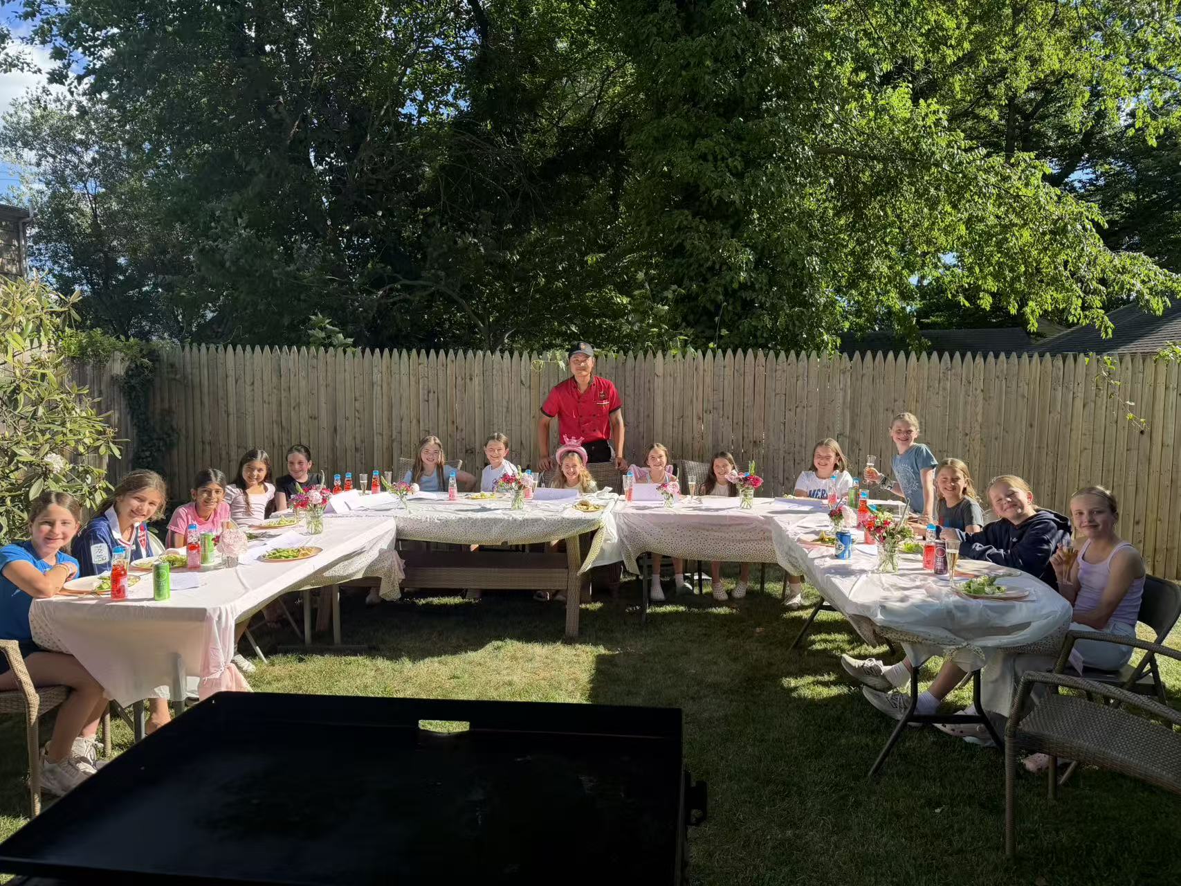 Hibachi food served at a private party